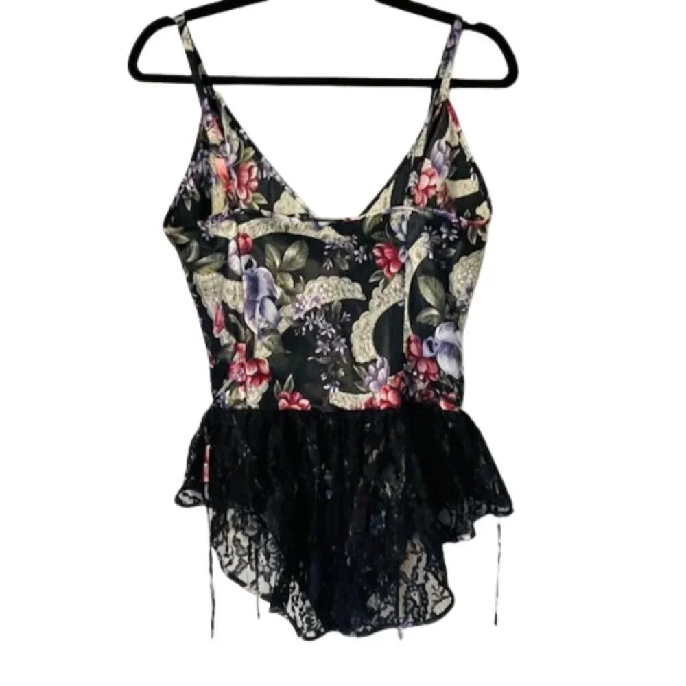 Vintage Victoria’s Secret Gold Label Teddy Romper Lace Floral Satin Dainty Med - Picture 13 of 13
